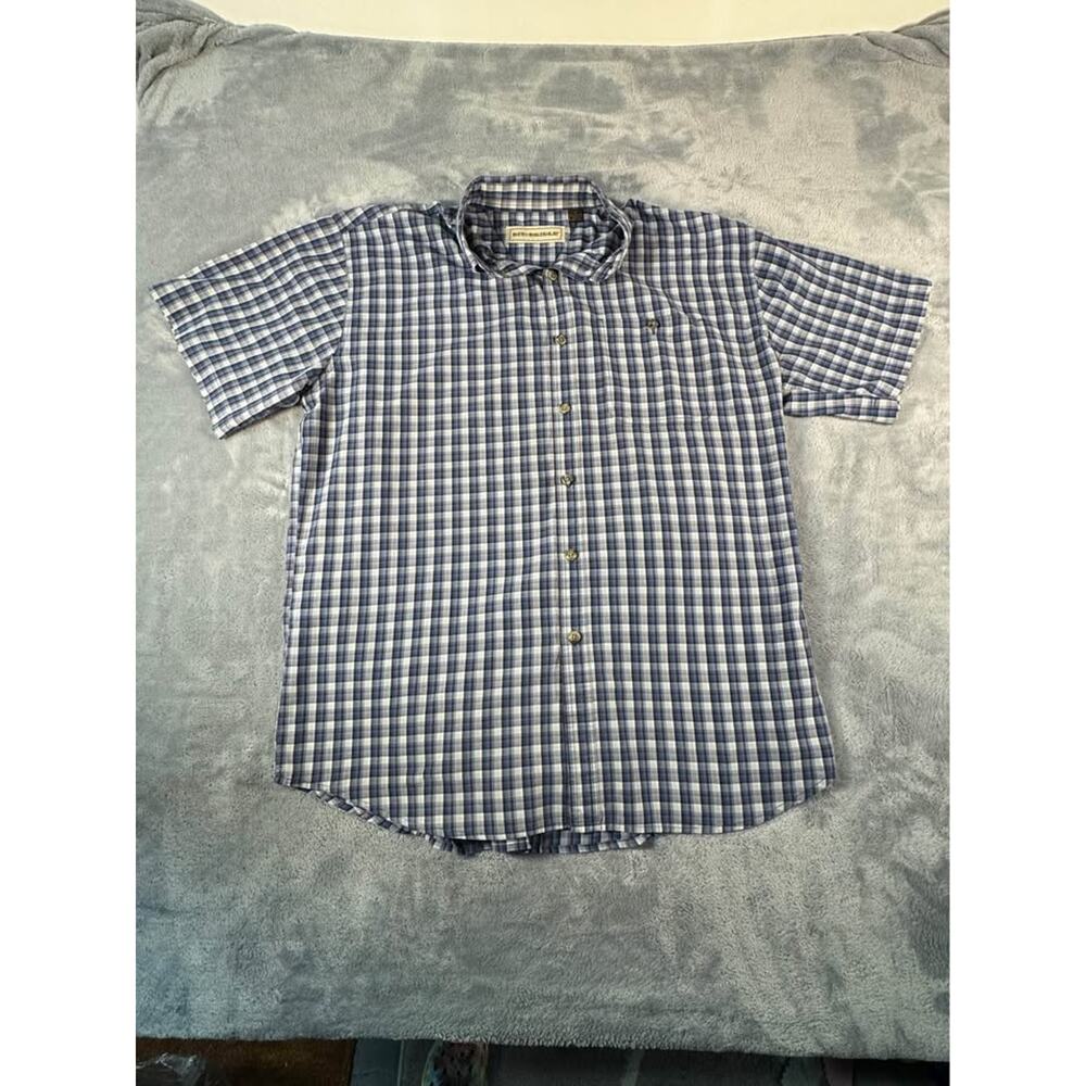 Bit & Bridle Plaid Button Up Shirt XL Western Rodeo PBR Short Sleeve